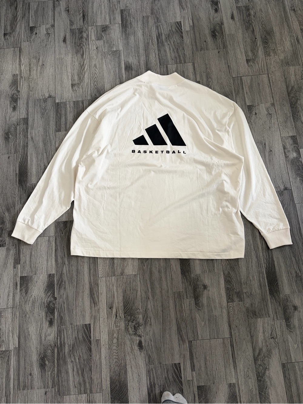 Adidas Jerry Lorenzo White Long-Sleeve Basketball Logo Tee